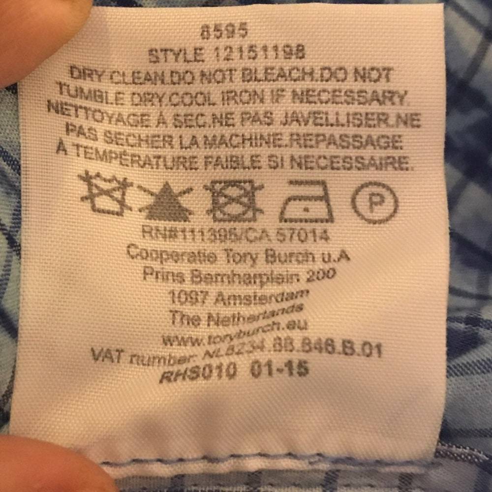 Tory Burch Blue White Collared Blouse - Picture 7 of 7